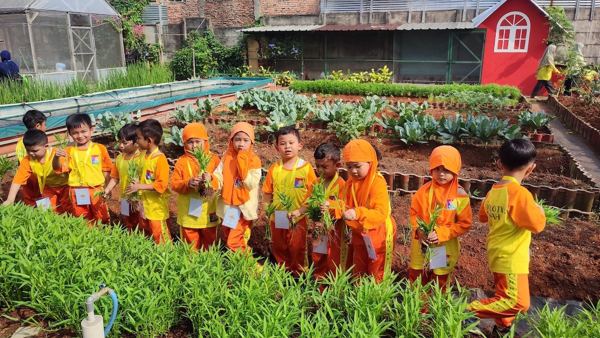 TK Durotulhikmah Panen Raya di Farm Binaan IKPP Tangerang